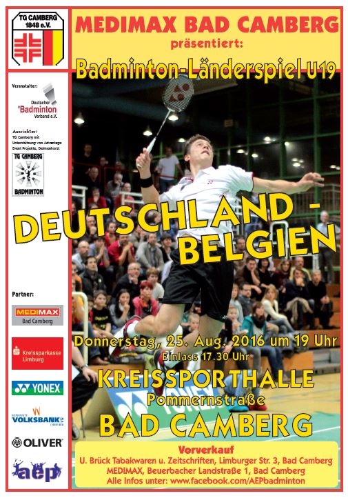 Plakat Badminton Länderspiel